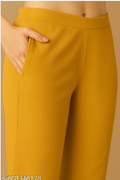 lemon yellow Sleeveless Co-ord Set for Women - Formal Vest Waistcoat Top with Straight Pant Set