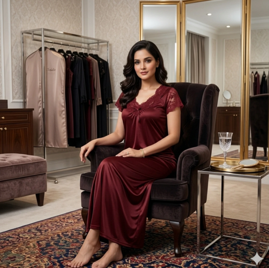 Premium Velvet Nightwear Set for Women – 2 Pc Set with Robe
