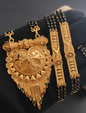 Traditional Gold-Plated Long Mangalsutra with Big Crescent Pendant