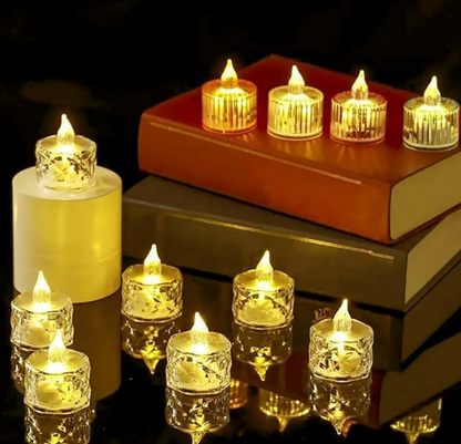 Flameless Crystal LED Tea Light Candles