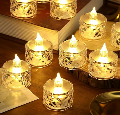 Flameless Crystal LED Tea Light Candles