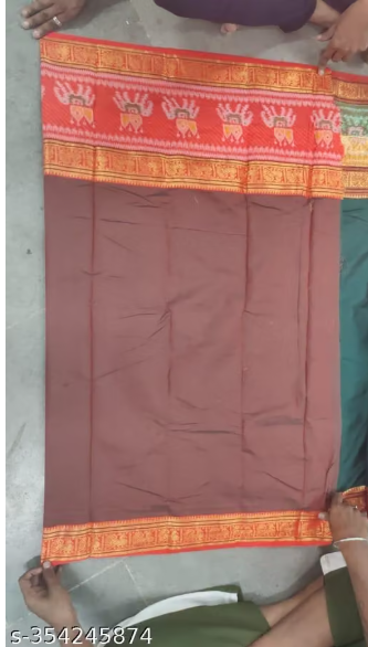 Elegant Teal & Red Traditional Handloom Saree with Designer Zari Border
