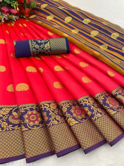 Designer Banarasi Silk Saree with Rich Woven Border