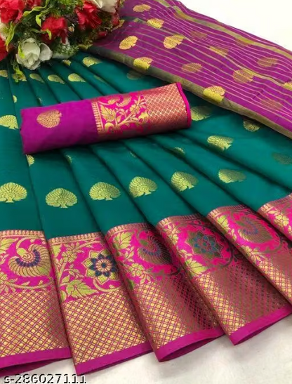 Designer Banarasi Silk Saree with Rich Woven Border
