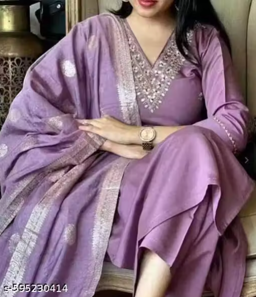 Elegant Lavender Embroidered Salwar Suit with Dupatta