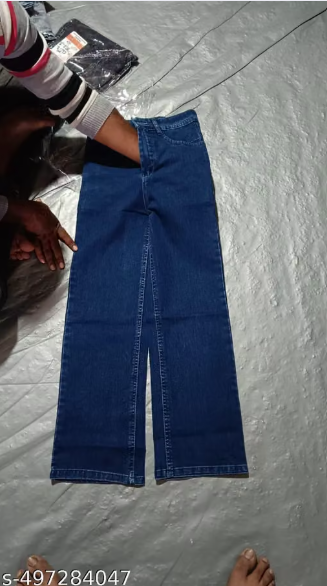 Women’s High-Waist Wide-Leg Denim Jeans – Dark Blue