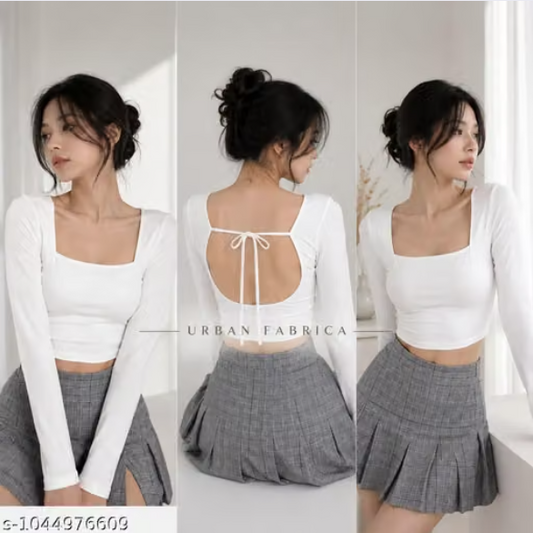 full sleeve crop top back Dori