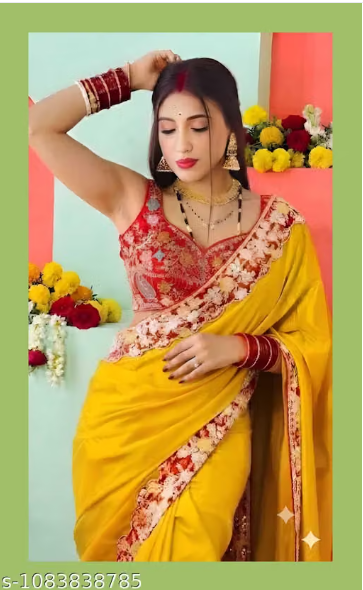 Women’s & Red Designer Saree with Heavy Embroidered Border