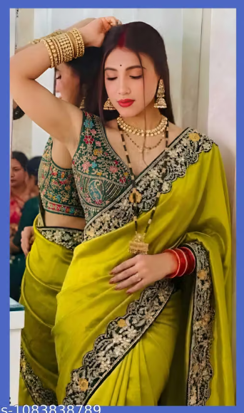 Women’s & Red Designer Saree with Heavy Embroidered Border