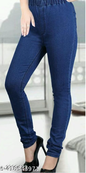 Women’s High-Waist Stretchable Skinny Jeans – Dark Blue
