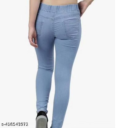 Women’s High-Waist Stretchable Skinny Jeans – Dark Blue