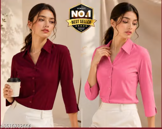 Women’s Solid Full Sleeve Casual Shirts