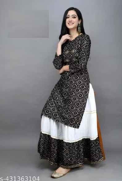 Maroon Printed Anarkali Kurta Set
