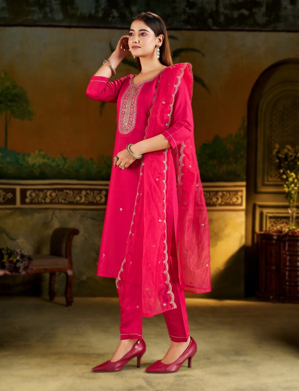 Fully Stitched Kurta and Pant & Dupatta Set