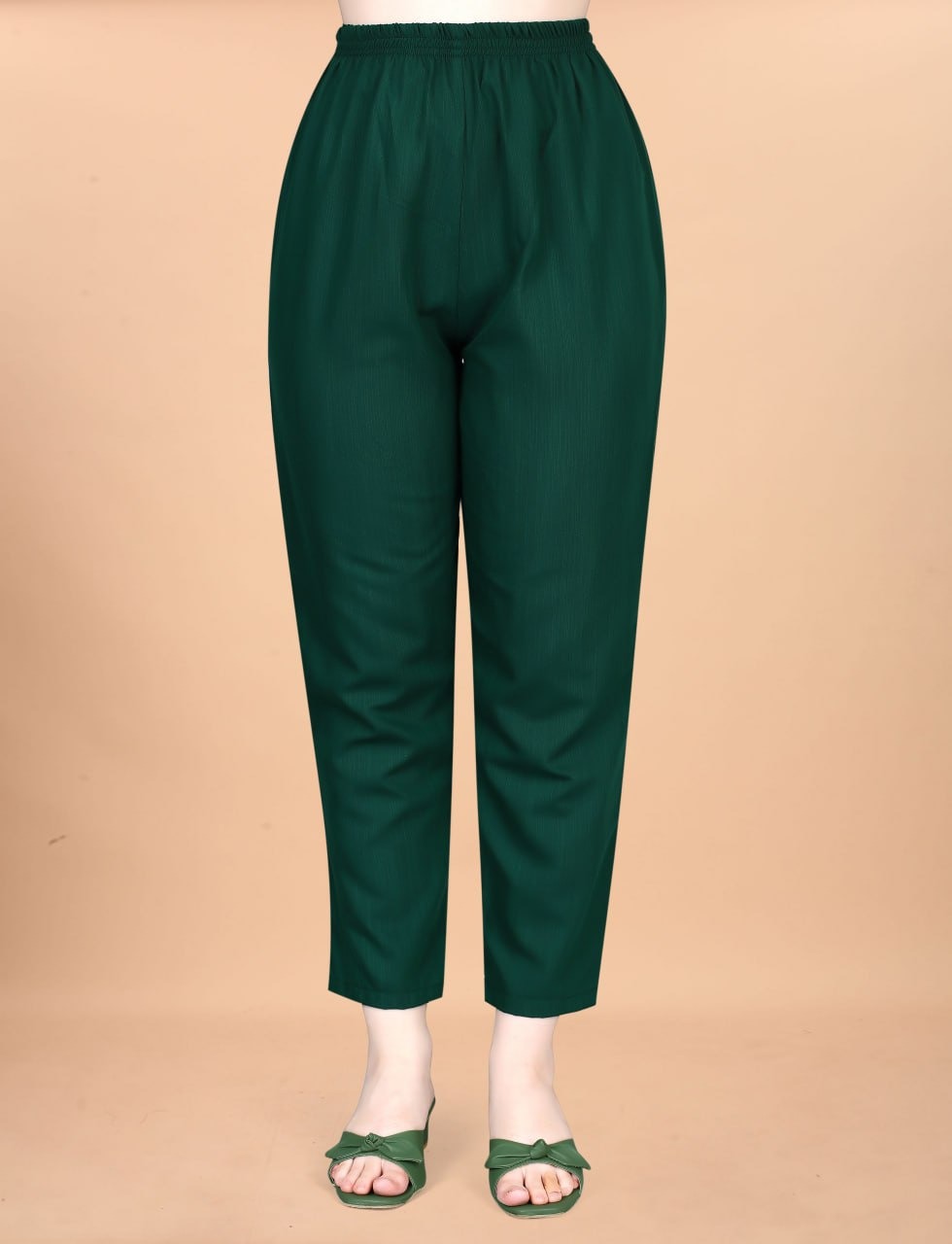Elegant Dark Green Solid Kurta Pant Set with Printed Dupatta