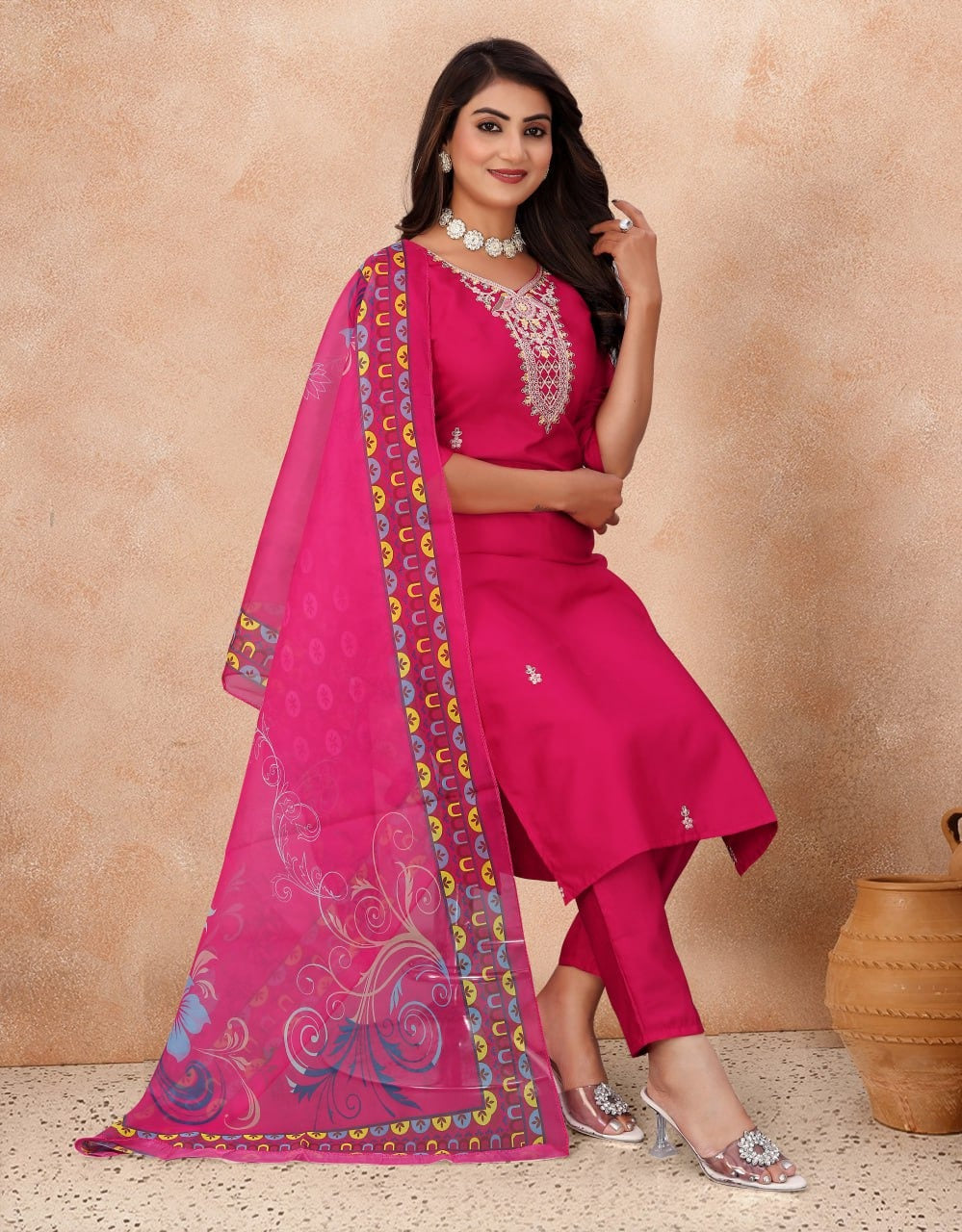 Fully Stiched Kurta and Pant & Dupatta Set