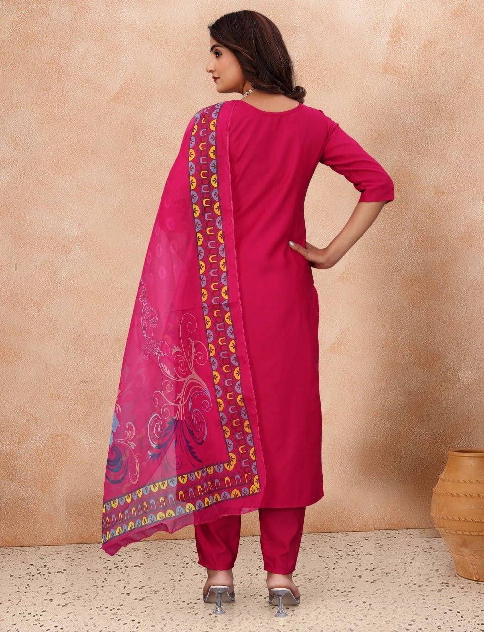 Fully Stiched Kurta and Pant & Dupatta Set