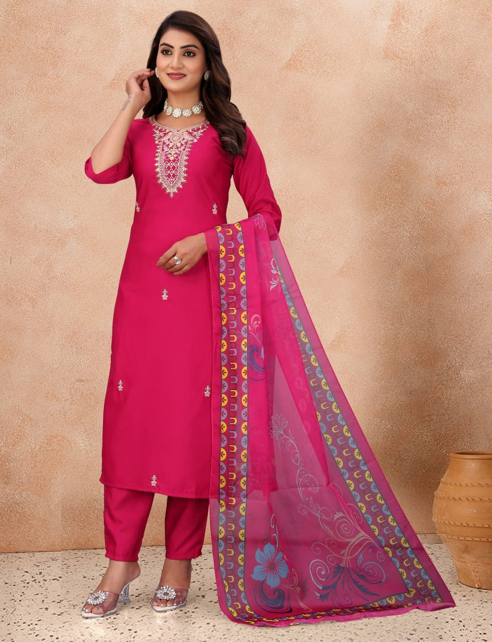 Fully Stiched Kurta and Pant & Dupatta Set