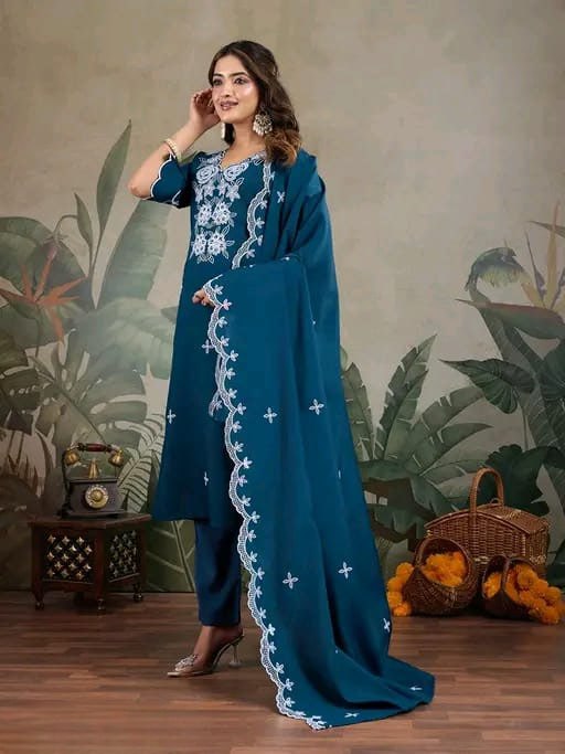 Fully Stitched Kurta and Pant & Dupatta Set