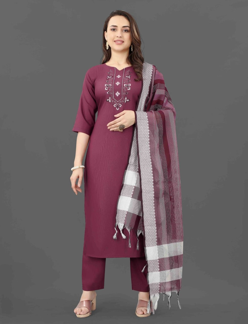 Fully Stiched Kurta and Pant & Dupatta Set