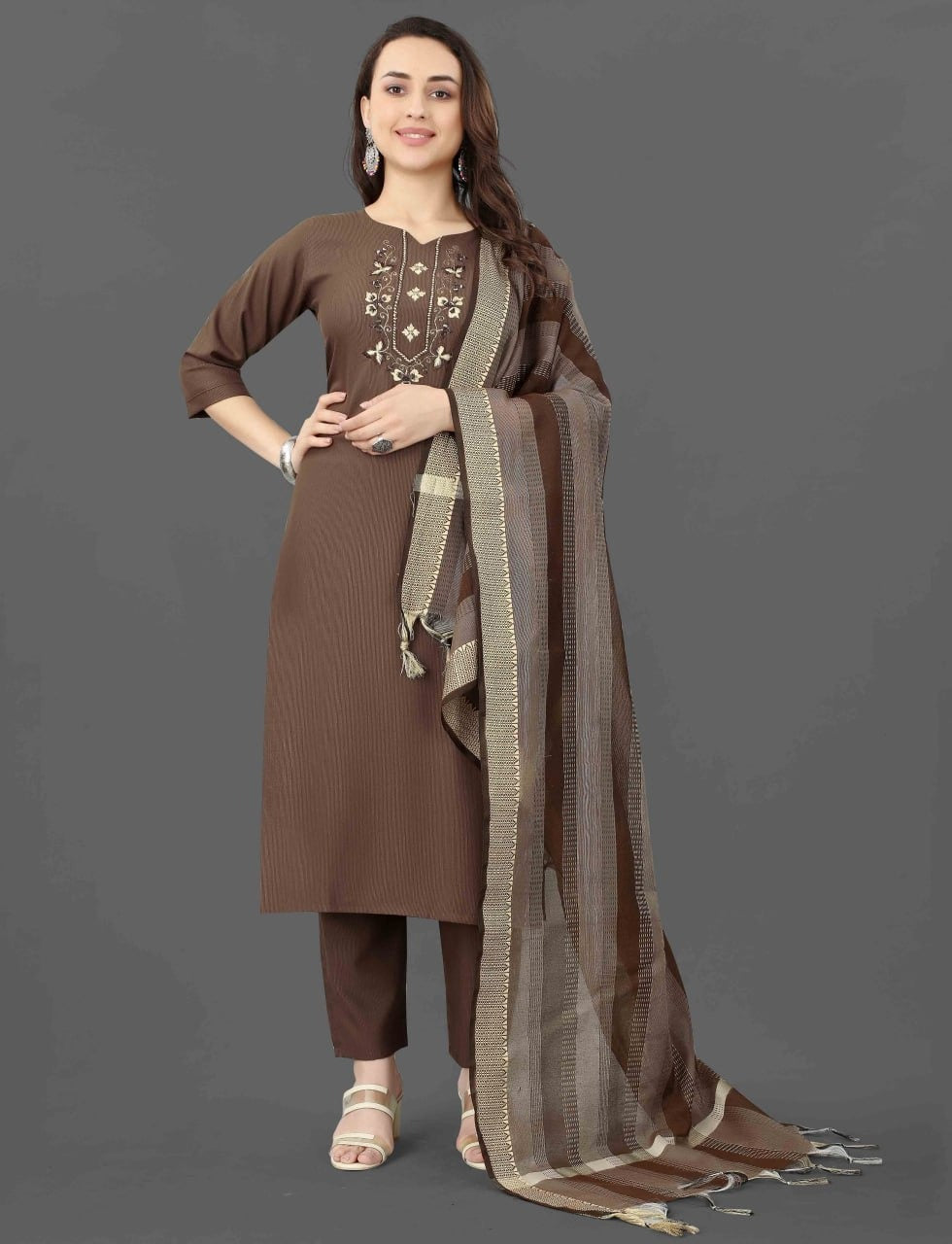Fully Stiched Kurta and Pant & Dupatta Set