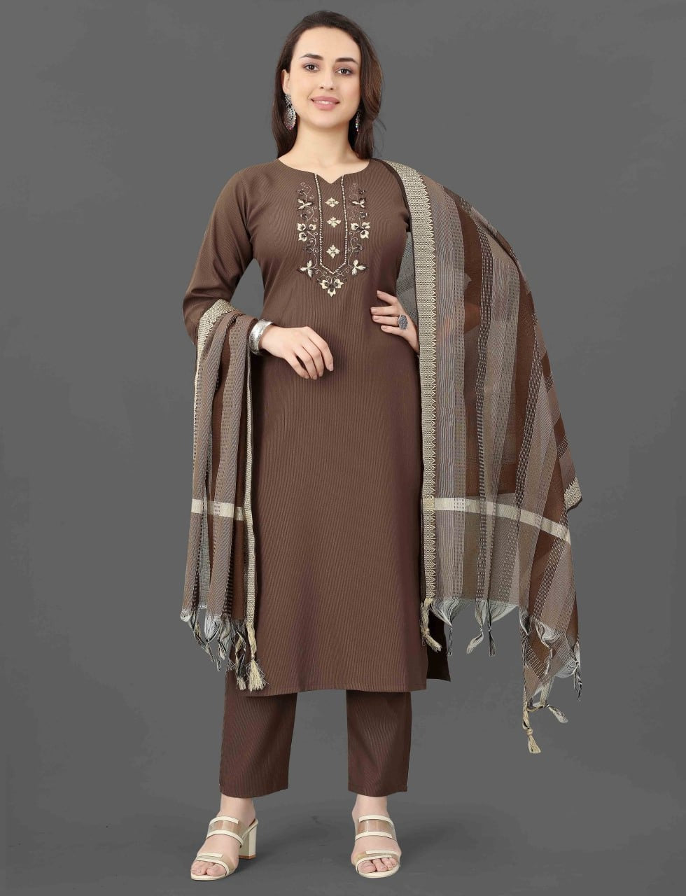 Fully Stiched Kurta and Pant & Dupatta Set