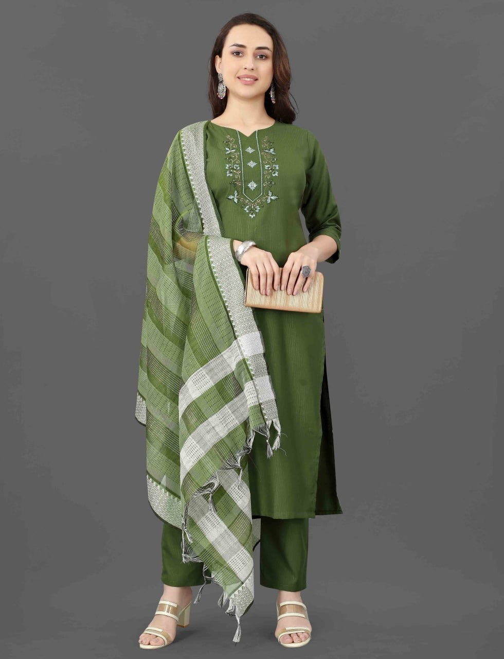 Fully Stiched Kurta and Pant & Dupatta Set