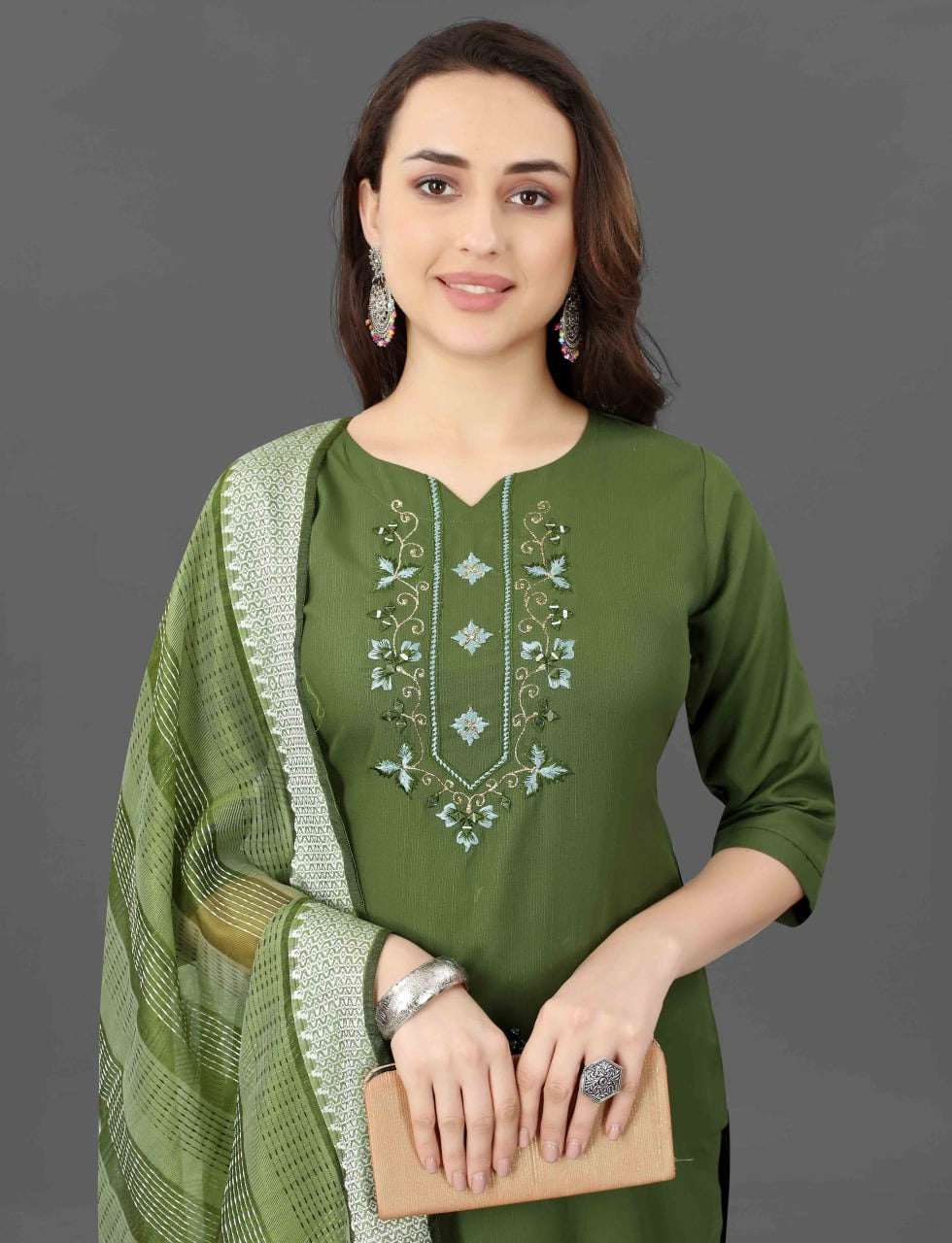 Fully Stiched Kurta and Pant & Dupatta Set