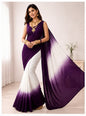 Elegant Purple & White Ombre Saree