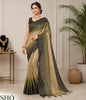 Elegant Olive Green & Black Designer Saree