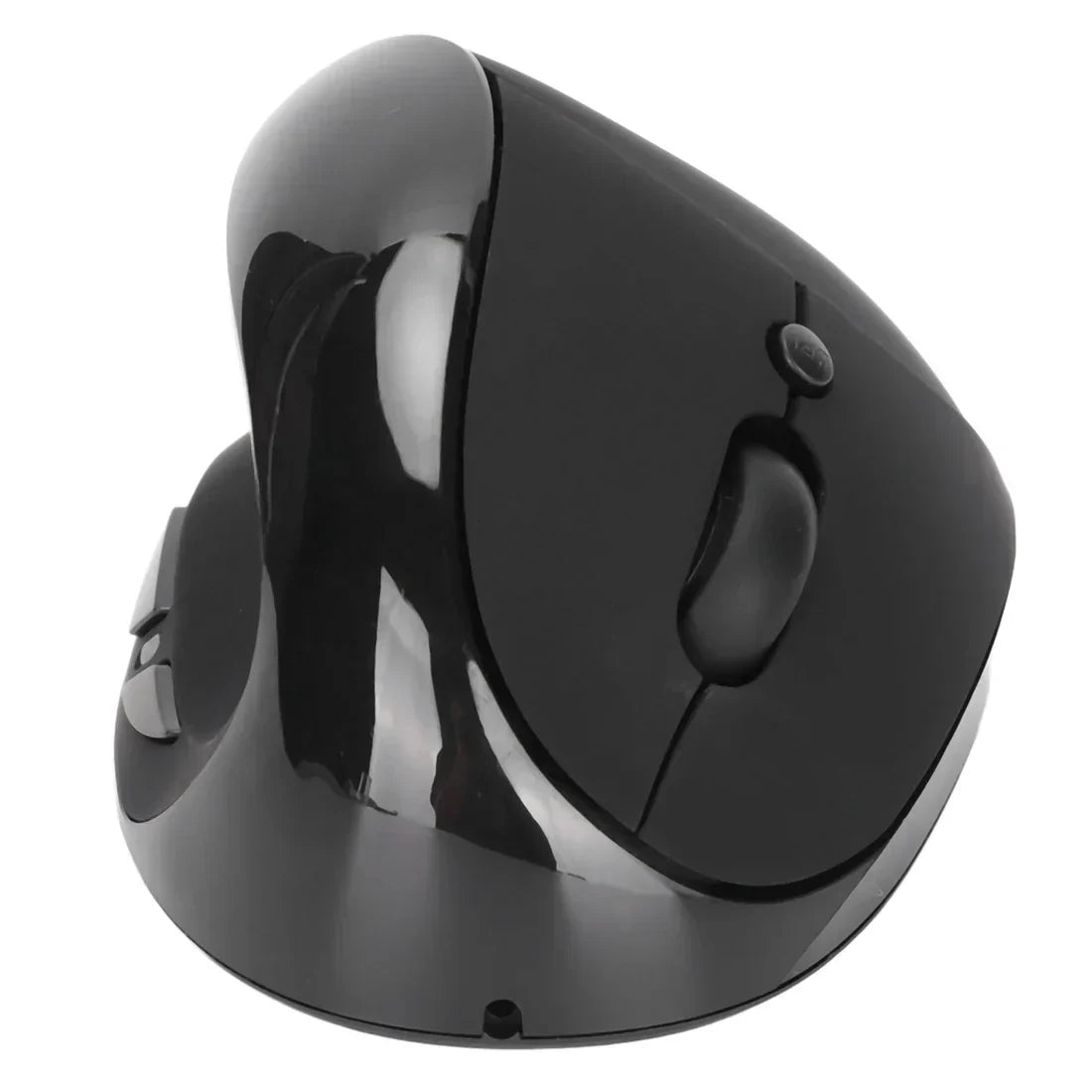 Left Hand Vertical Mouse 2.4G Wireless Vertical Ergonomic Mouse Rechargeable Mouse with USB Adapter Adjustable DPI for PC Black